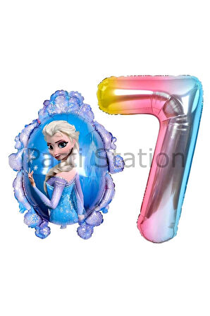Frozen Elsa Konsept 4 Yaş Renkli Balon Set Karlar Ülkesi Tema Doğum Günü Folyo Balon Set