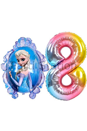 Frozen Elsa Konsept 4 Yaş Renkli Balon Set Karlar Ülkesi Tema Doğum Günü Folyo Balon Set