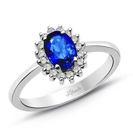 Anturaj Safir Pırlanta Yüzük