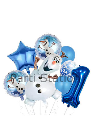 Frozen Elsa Olaf 9 Yaş Balon Set Karlar Ülkesi Elsa Olaf Konsept Doğum Günü Folyo Balon Set