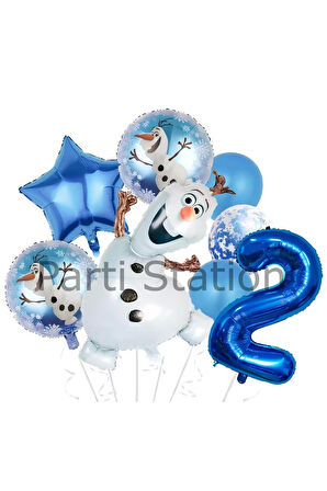 Frozen Elsa Olaf 9 Yaş Balon Set Karlar Ülkesi Elsa Olaf Konsept Doğum Günü Folyo Balon Set
