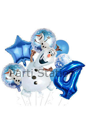 Frozen Elsa Olaf 9 Yaş Balon Set Karlar Ülkesi Elsa Olaf Konsept Doğum Günü Folyo Balon Set