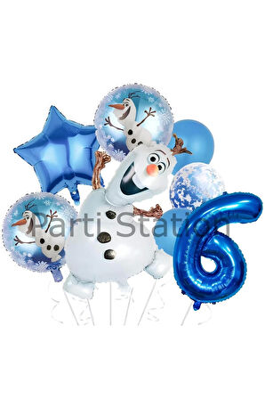 Frozen Elsa Olaf 9 Yaş Balon Set Karlar Ülkesi Elsa Olaf Konsept Doğum Günü Folyo Balon Set