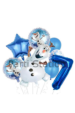 Frozen Elsa Olaf 9 Yaş Balon Set Karlar Ülkesi Elsa Olaf Konsept Doğum Günü Folyo Balon Set