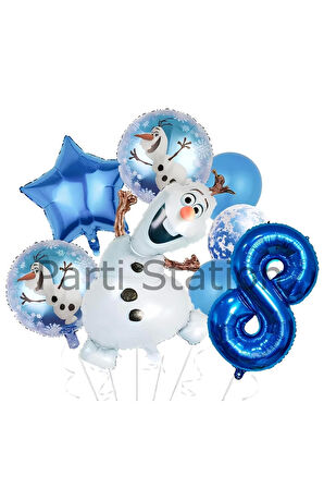 Frozen Elsa Olaf 9 Yaş Balon Set Karlar Ülkesi Elsa Olaf Konsept Doğum Günü Folyo Balon Set