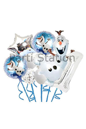 Karlar Ülkesi Frozen Elsa Olaf 5 Yaş Balon Set Frozen Elsa Olaf Konsept Doğum Günü Folyo Balon Set