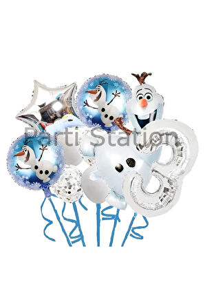 Karlar Ülkesi Frozen Elsa Olaf 5 Yaş Balon Set Frozen Elsa Olaf Konsept Doğum Günü Folyo Balon Set