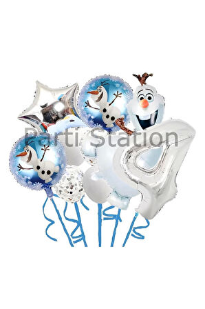 Karlar Ülkesi Frozen Elsa Olaf 5 Yaş Balon Set Frozen Elsa Olaf Konsept Doğum Günü Folyo Balon Set