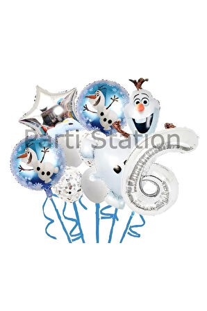 Karlar Ülkesi Frozen Elsa Olaf 5 Yaş Balon Set Frozen Elsa Olaf Konsept Doğum Günü Folyo Balon Set