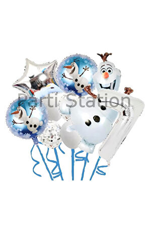 Karlar Ülkesi Frozen Elsa Olaf 5 Yaş Balon Set Frozen Elsa Olaf Konsept Doğum Günü Folyo Balon Set