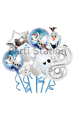 Karlar Ülkesi Frozen Elsa Olaf 5 Yaş Balon Set Frozen Elsa Olaf Konsept Doğum Günü Folyo Balon Set