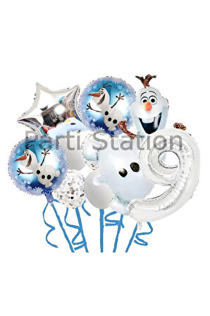 Karlar Ülkesi Frozen Elsa Olaf 5 Yaş Balon Set Frozen Elsa Olaf Konsept Doğum Günü Folyo Balon Set