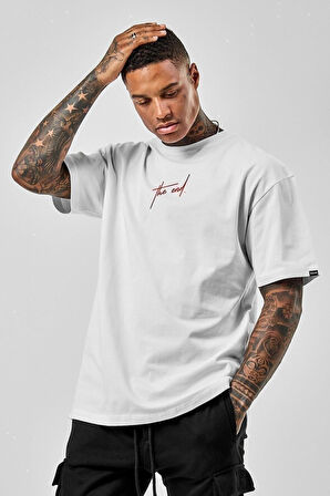 Yeni Sezon Unisex The End Baskılı Oversize Tshirt