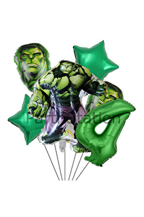 Avengers Hulk 6 Yaş Doğum Günü Balon Set Hulk Tema Doğum Günü Parti Balon Set