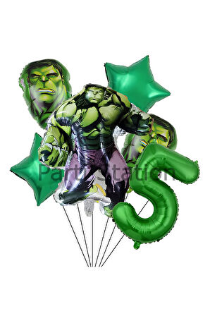 Avengers Hulk 6 Yaş Doğum Günü Balon Set Hulk Tema Doğum Günü Parti Balon Set