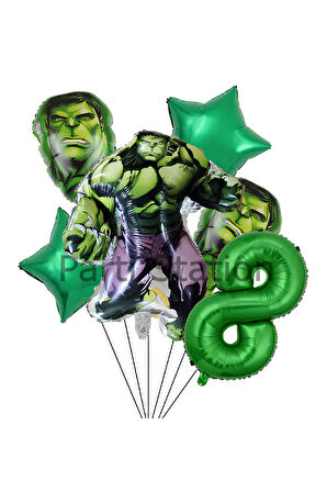 Avengers Hulk 6 Yaş Doğum Günü Balon Set Hulk Tema Doğum Günü Parti Balon Set