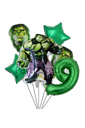 Avengers Hulk 6 Yaş Doğum Günü Balon Set Hulk Tema Doğum Günü Parti Balon Set