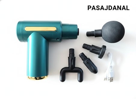 Pasajdanal Mini Şarjlı 4 Başlıklı Taşınabilir Deri Doku Kas Gevşetici Masaj Aleti