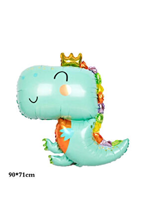 Sevimli Yeşil Dinozor Konsept 2 Yaş Balon Set Jurassic Dinozor Tema Doğum Günü Folyo Balon Set