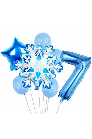Kar Tanesi Frozen Elsa Kış Konsept Snowflake 9 Yaş Balon Konsept Doğum Günü Set Yaş Balon Set