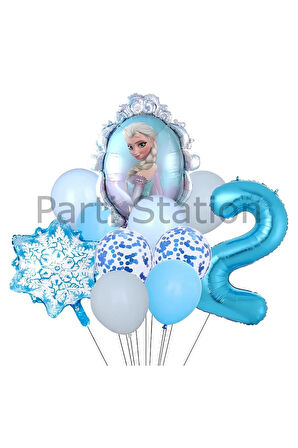 Frozen Elsa 3 Yaş Balon Set Karlar Ülkesi Elsa Konsept Doğum Günü Folyo Balon Set