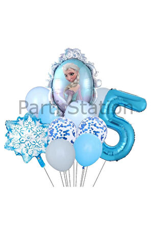 Frozen Elsa 3 Yaş Balon Set Karlar Ülkesi Elsa Konsept Doğum Günü Folyo Balon Set