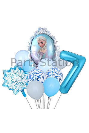 Frozen Elsa 3 Yaş Balon Set Karlar Ülkesi Elsa Konsept Doğum Günü Folyo Balon Set