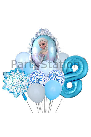 Frozen Elsa 3 Yaş Balon Set Karlar Ülkesi Elsa Konsept Doğum Günü Folyo Balon Set