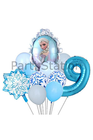 Frozen Elsa 3 Yaş Balon Set Karlar Ülkesi Elsa Konsept Doğum Günü Folyo Balon Set