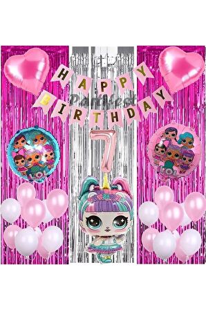 Unicorn Lol Surprise 7 Yaş Balon Seti Lol Bebek Balon Seti Lol Doğum Günü Parti Seti