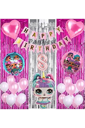 Unicorn LOL 8 Yaş Balon Seti LOL Balon Seti LOL Doğum Günü Parti Seti