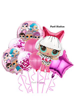 Yıldız Balonlu Konsept Doğum Günü Balon Set Diva LOL Bebek Tema Doğum Günü Balon Set