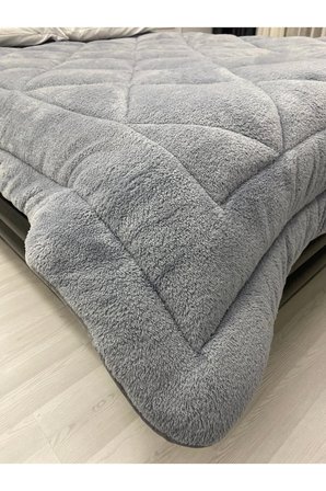 Welsoft Pofuduk Çift Taraflı GRİ KEPÇE İŞ MAKİNALARI Desenli Tek Kişilik Yorgan Uyku Seti