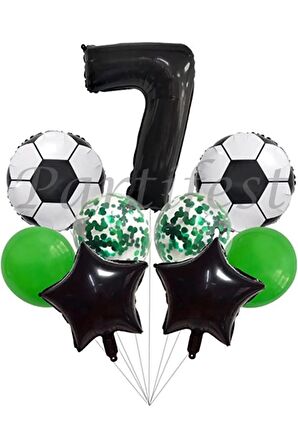 Futbol Konsept 7 Yaş Balon Set Maç Konsept Doğum Günü Set Yaş Balon Set
