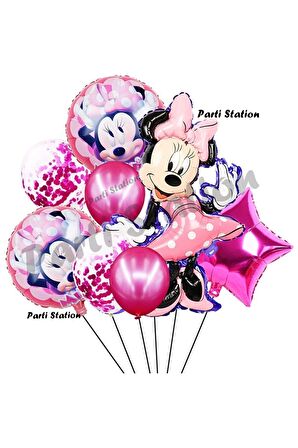 Minnie Mouse Balon Set Minnie Mouse Doğum Günü Konsept Parti Balon Set