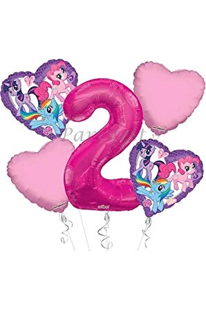 My Little Ponny 2 Yaş Balon Set Balon Folyo Set My Little Ponny Konsept Doğum Günü Set Yaş Balon