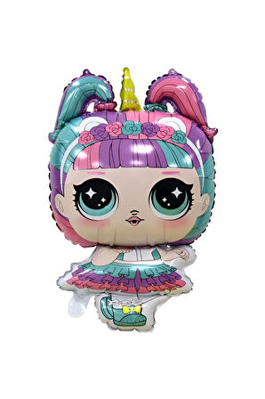Surprise Konsept 6 Yaş Balon Set Unicorn LOL Bebek Mor Rakam Balon Parti Doğum Günü Balon Set