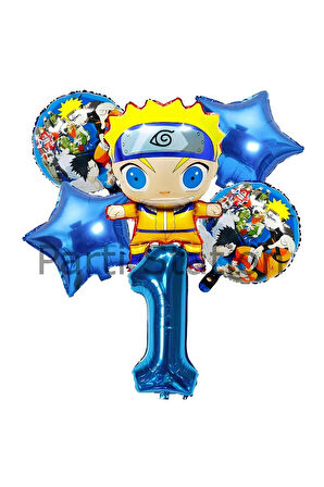 Anime Naruto 1 Yaş Doğum Günü Balon Set Naruto Konsept Doğum Günü Parti Balon Set