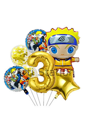 Anime Naruto 9 Yaş Doğum Günü Balon Set Naruto Tema Doğum Günü Parti Balon Set