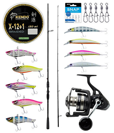Yek Outdoor Pro Spin Seti Okuma Psycho Stick Game 274cm Ex-Fast 15-40gr 2 Parça Olta Kamışı&Savage Gear SGS8 4000 FD 8+1BB Olta Makinesi
