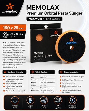 Premıum Orbital Pasta Süngeri 150*25 Turuncu
