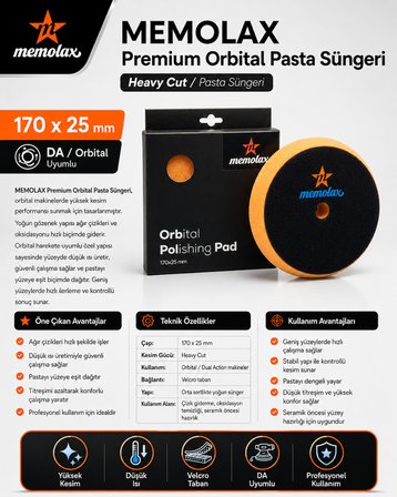 Premium Orbital Pasta Süngeri 170*25 Turuncu