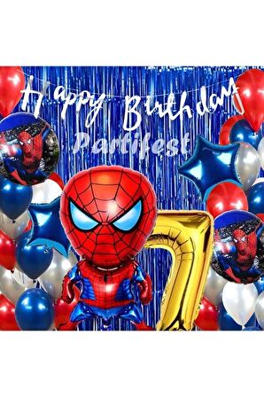 Spiderman Örümcek Adam Balon Set Balon Folyo Set Spiderman Konsept Doğum Günü Set Yaş Balon