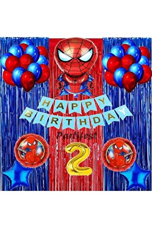 Spiderman Örümcek Adam Balon Set Balon Folyo Set Spiderman Konsept Doğum Günü Set Yaş Balon