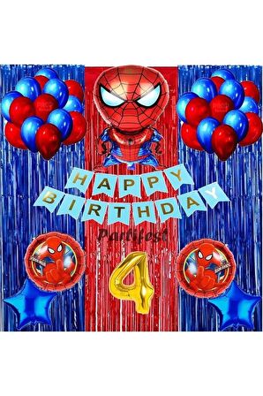 Spiderman Örümcek Adam Balon Set Balon Folyo Set Spiderman Konsept Doğum Günü Set Yaş Balon