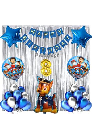 Paw Patrol Balon Seti Paw Petrol 8 Yaş Balon Seti Paw Patrol Doğum Günü Set Paw Patrol Chase