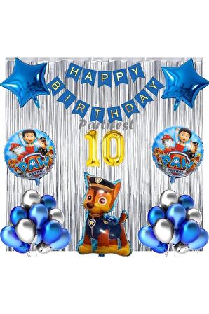 Paw Patrol Balon Seti Paw Petrol 10 Yaş Balon Seti Paw Patrol Doğum Günü Set Paw Patrol Chase