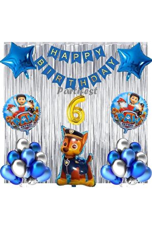Paw Patrol Balon Seti Paw Petrol 6 Yaş Balon Seti Paw Patrol Doğum Günü Set Paw Patrol Chase