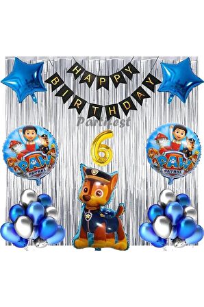 Paw Patrol Balon Seti Paw Petrol 6 Yaş Balon Seti Paw Patrol Doğum Günü Set Paw Patrol Chase