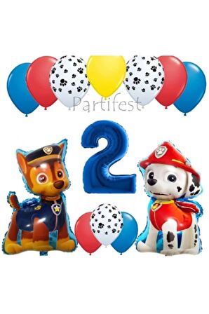 Paw Patrol 2 Yaş Balon Seti Paw Patrol Doğum Günü Set Paw Patrol Marshlall Chase
